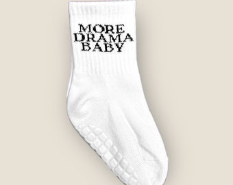 MORE DRAMA BABY - - Baby socks, partner look socks for the family - 100% cotton - statement socks for babies and toddlers