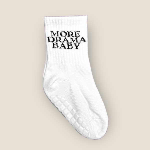 MORE DRAMA BABY - - Babysocken, Partnerlook Socken für die Familie - 100% Baumwolle - Statement Socken für Babys und Kleinkinder