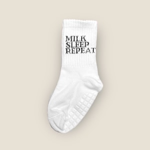 MILK.SLEEP.REPEAT Baby / toddler socks partner look statement socks in partner look 100% cotton image 1