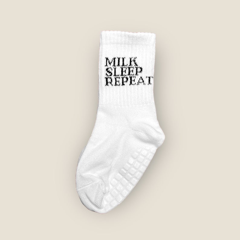 MILK.SLEEP.REPEAT Baby / toddler socks partner look statement socks in partner look 100% cotton image 1