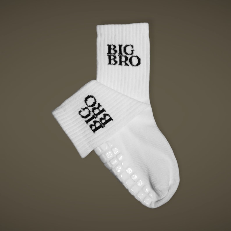 BIG BRO Baby / toddler socks partner look statement socks in partner look 100% cotton image 4