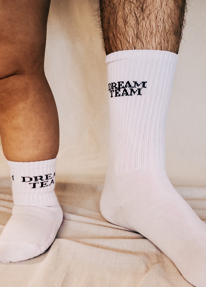 DREAM TEAM Statmentsocken für die ganze Familie Partnerlook Socken Geschenk Idee 100% Baumwolle Bild 2