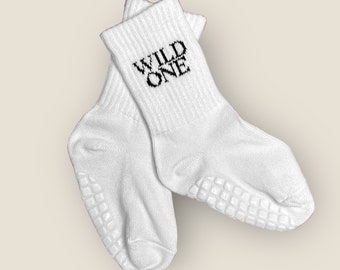 Wild One - baby socks, partner look socks for the family - 100% cotton - statement socks for babies and toddlers