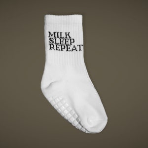 MILK.SLEEP.REPEAT Baby / toddler socks partner look statement socks in partner look 100% cotton image 4