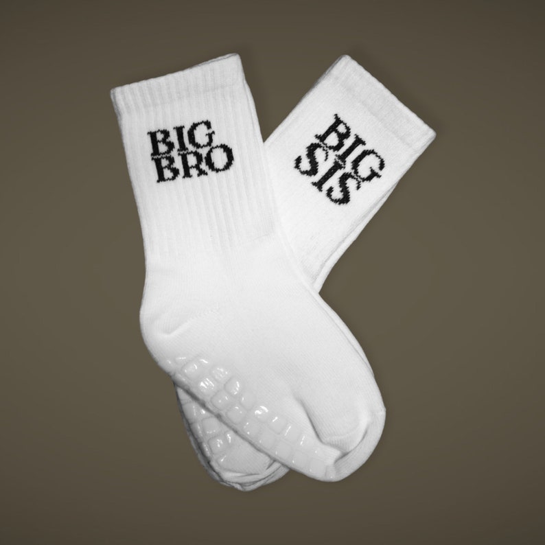 BIG BRO Baby / toddler socks partner look statement socks in partner look 100% cotton image 7