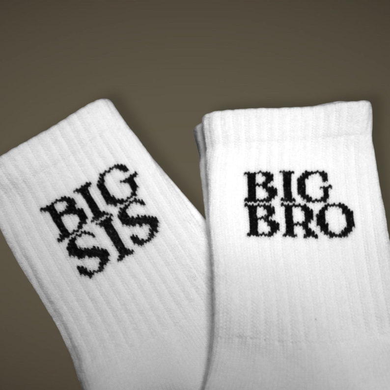 BIG BRO Baby / toddler socks partner look statement socks in partner look 100% cotton image 6
