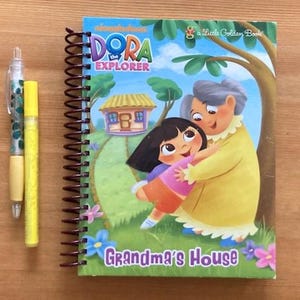 Diario pequeño dorado de Dora la Exploradora, cuaderno espiral hecho a mano o cuaderno de dibujo portátil, regalo retro divertido,