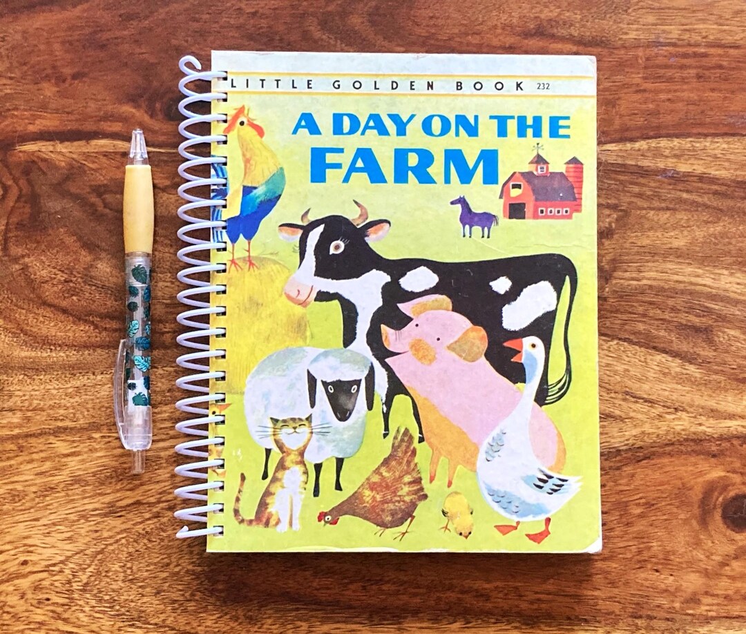 A Day on the Farm Little Golden Book Journal, Vintage Spiral Notebook ...
