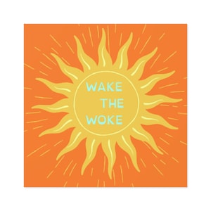 Square Sticker, Wake The Woke Anti-Hate Peace Republican, Political Decal, Laptop Decal, Bumper Sticker, Protest Sticker