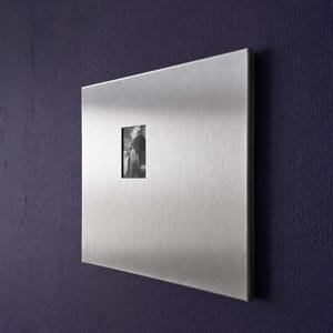 Metal square wall frame side angle brushed steel finish