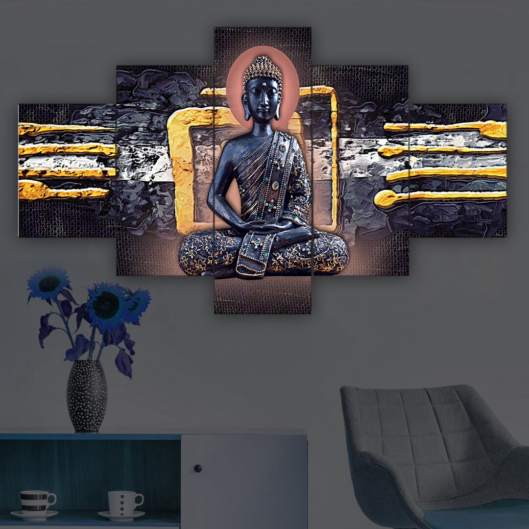 Set of Five Wall Painting for Home Decoration , Paintings for Living Room , 3D Scenery for