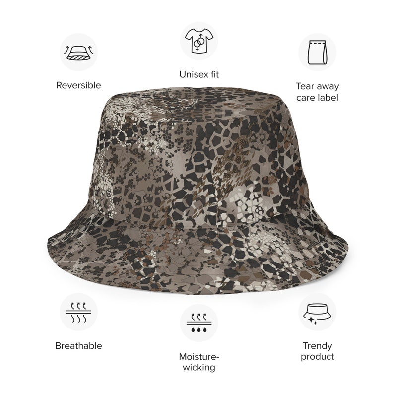 Reversible Camo Bucket Cap Hat With Old School Camouflage Badlands ...