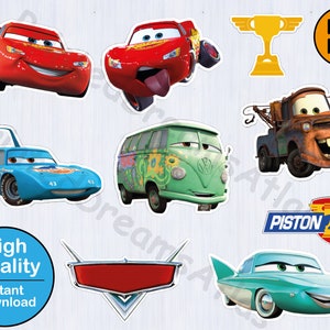 Disney Cars Sticker Packs - Mcqueen Cars Stickers, Kids Stickers, Car Themed Party Favors, Scrapbooking Supplies, Birthday Party Supplies,