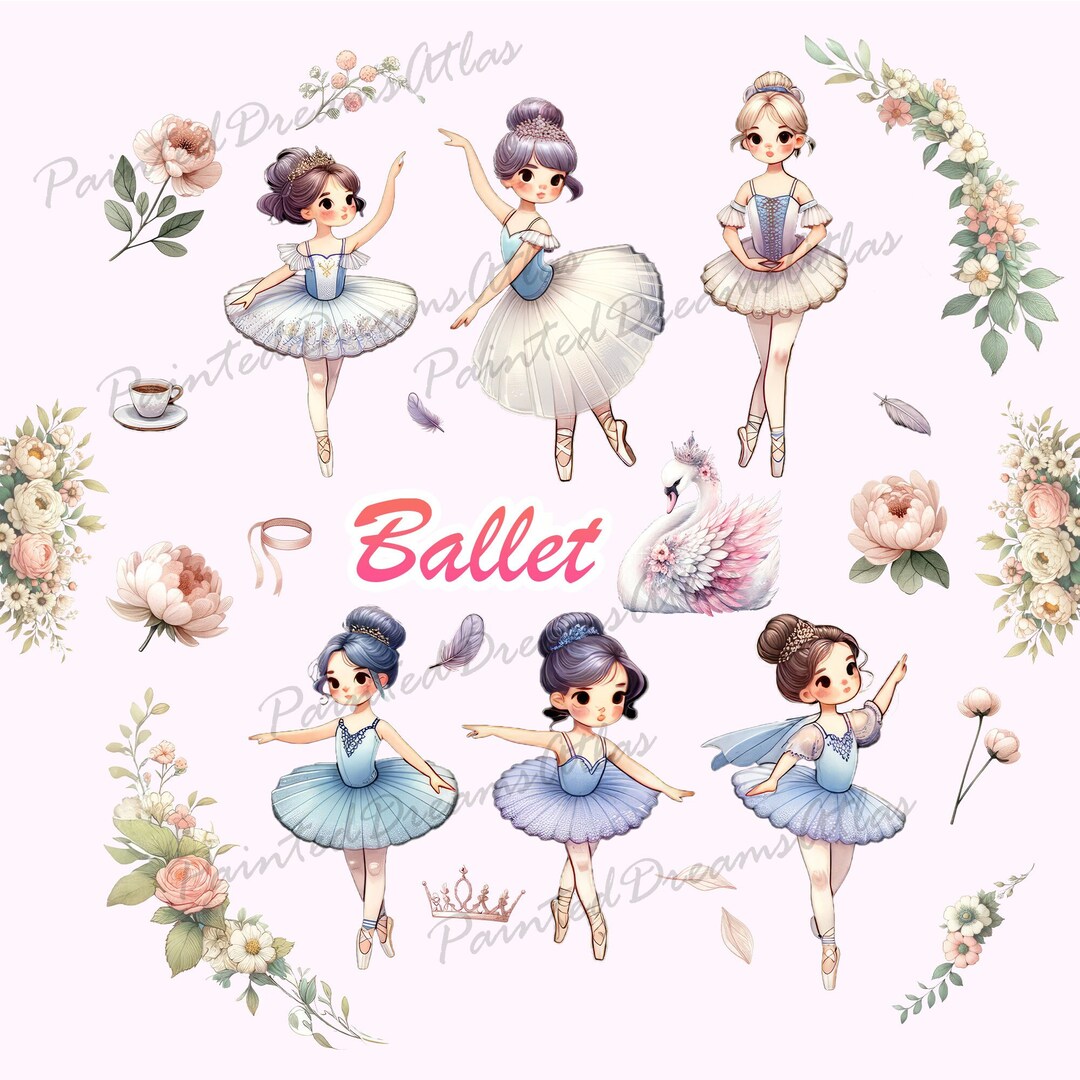 Watercolor Ballerina Clipart Bundle: Swan Lake PNG (digital Download ...