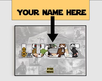 Personalized Star Wars Name Art - Custom Name Poster for Star Wars Fans,Star Wars poster,custom name art,Digital Name Print,personalized art