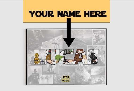 Personalized Star Wars Name Art - Custom Name Poster for Star Wars Fans,Star Wars poster,custom name art,Digital Name Print,personalized art