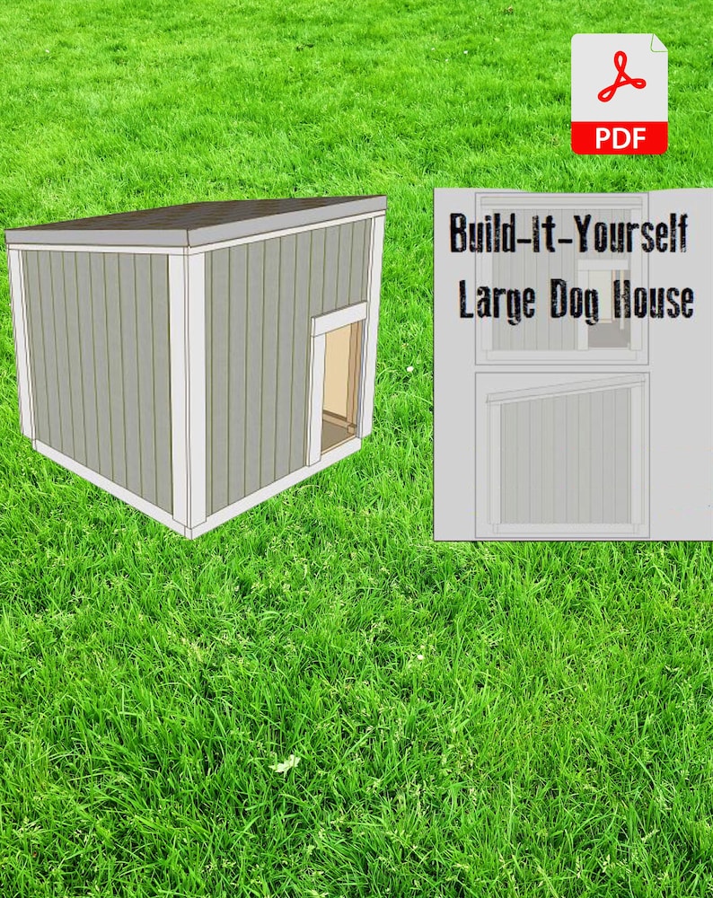 Large Dog House Plans Dog Outdoor Crate Plans Simple Dog House Instant Large Dog House Plans Dog Outdoor Crate Plans Simple Dog House Instant