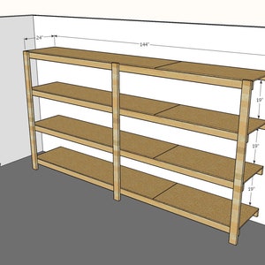 Garage Shelves Plan, Easy Shelves Plan, Simple Garage Storage Plan ...