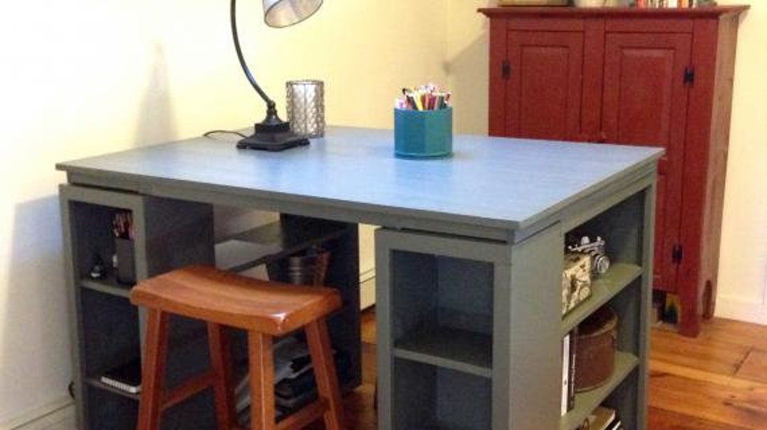 DIY Craft Table Plans, Modern Craft Desk, Workbench Plans, Sewing Table