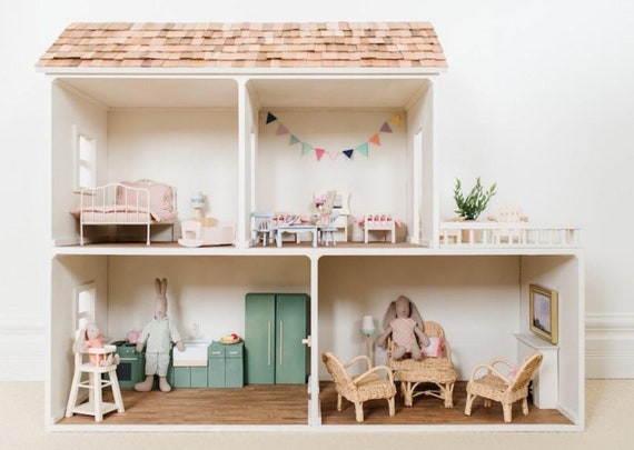 DIY Dollhouse with free building plans - The Creative Mom