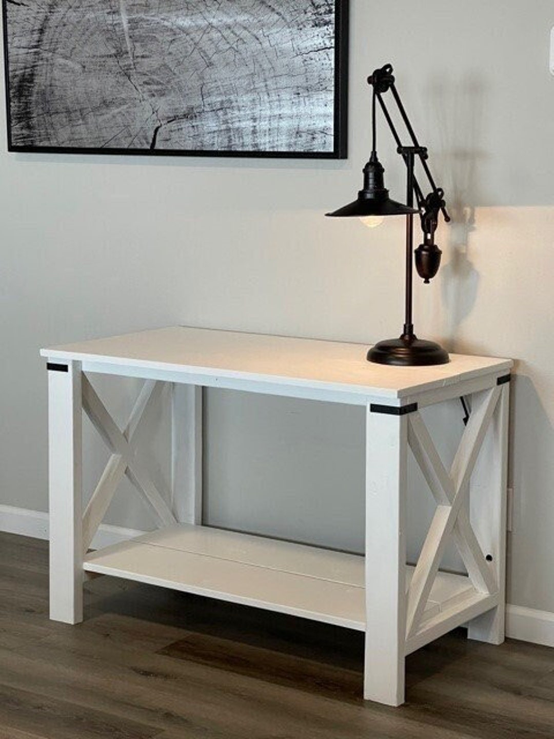 Wooden Desk Build Plans, Simple Farmhouse Desk Plans, Outdoor Table