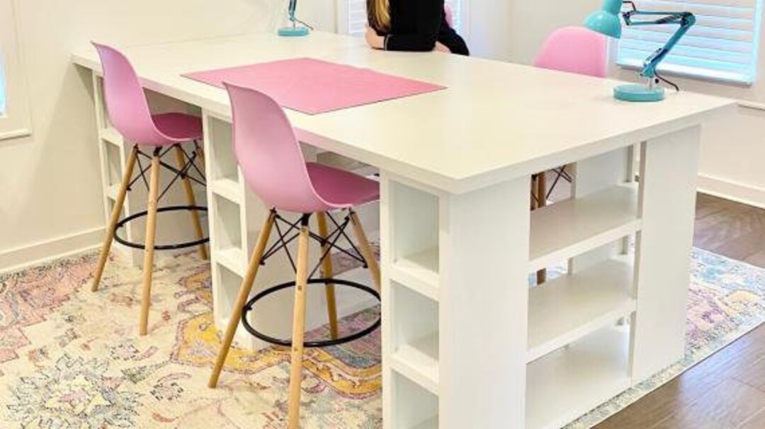 DIY Craft Table Plans, Modern Craft Desk, Workbench Plans, Sewing Table