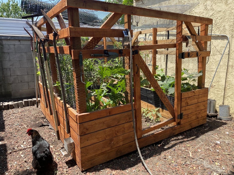 Garden Enclosure Plans Raised Garden Bed With Deer Fence Etsy