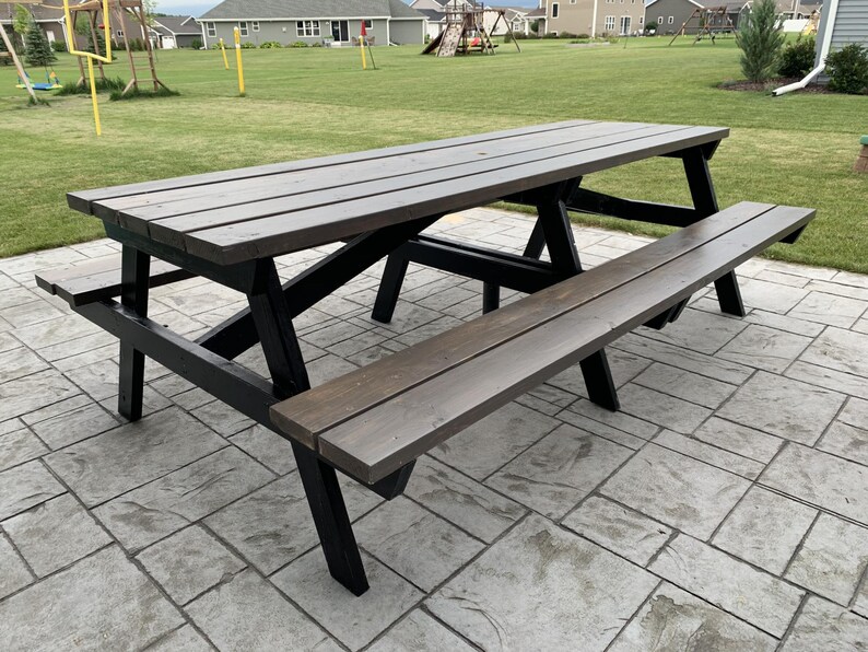 DIY Long Wood Picnic Table Plan, Patio Picnic Table Plans, Garden Table