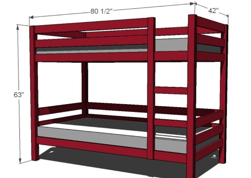 DIY Bunk Bed Plans Simple Easy Kids Bed Plans Kids Bunk Bed PDF Guide