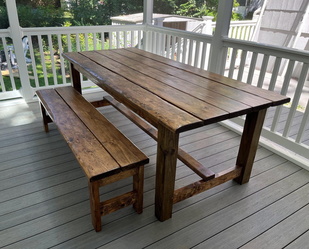 Farmhouse Table Plans, DIY Garden Table Plans, Table Bench Plans