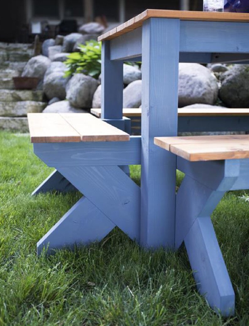 Simple Modern Picnic Table DIY Plan Outdoor Furniture PDF Download Etsy