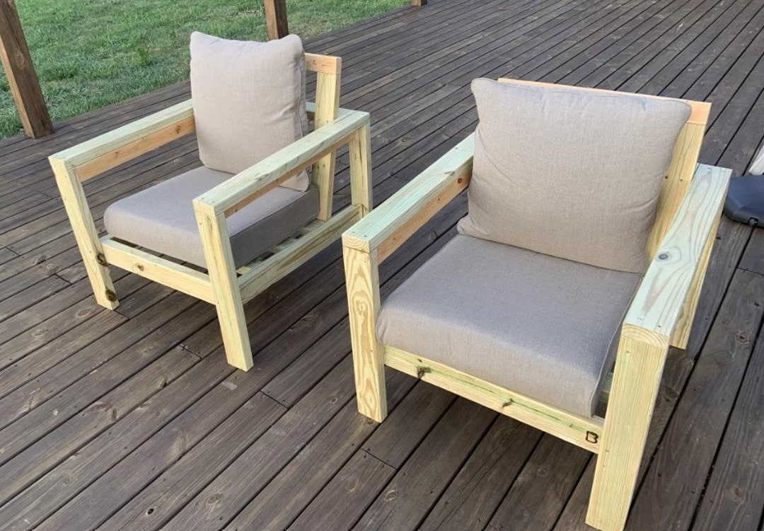 Wood Outdoor Chair Plan Woodworking Plan PDF Download Garden Bench Plan