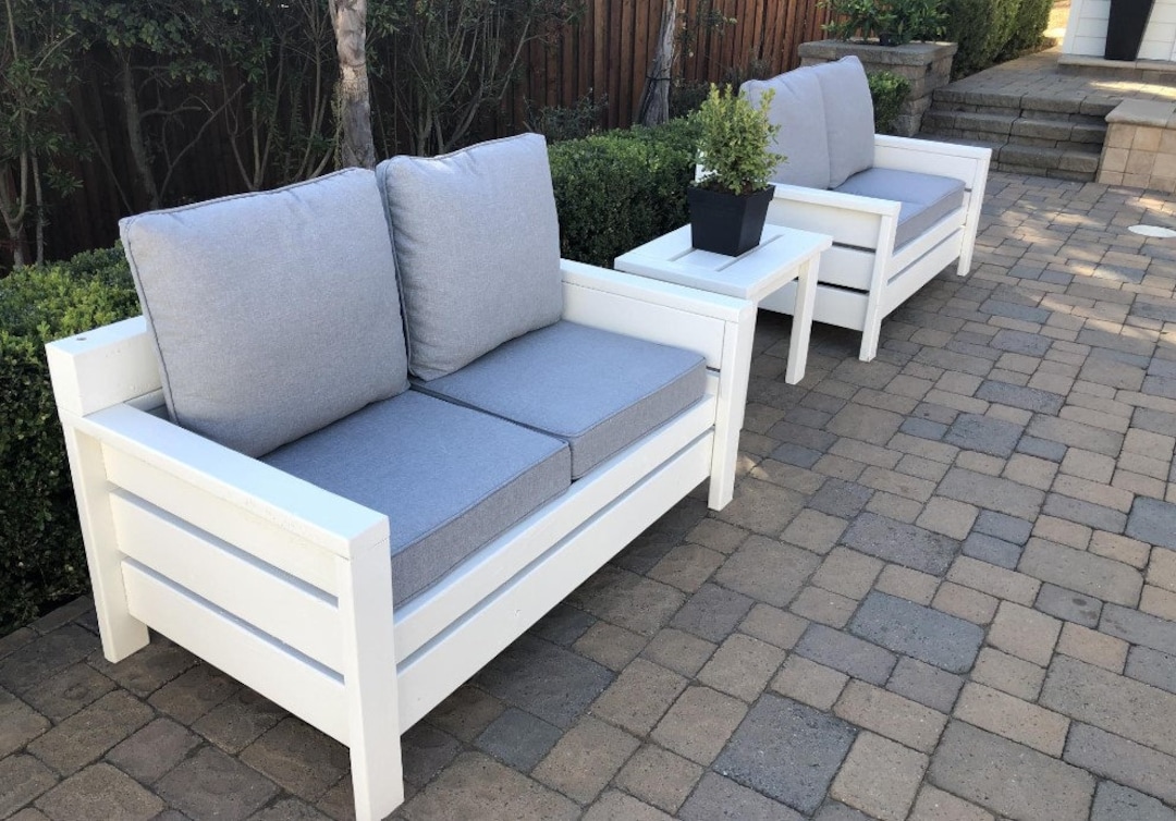 Simple Garden Sofa Plans Outdoor Loveseat DIY Sofa PDF Etsy