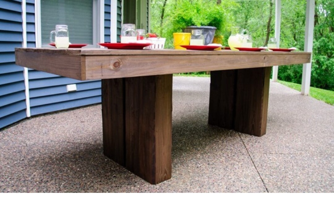 Modern Patio Table Plan Outdoor Table Plan Garden Patio Etsy