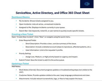 ServiceNow, Active Directory och Office 365 fusklapp – En oumbärlig guide för IT-proffs!