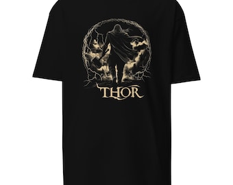 Vikingshirt, Noorse Thor, Hammer and Lightning, zwaargewicht T-shirt