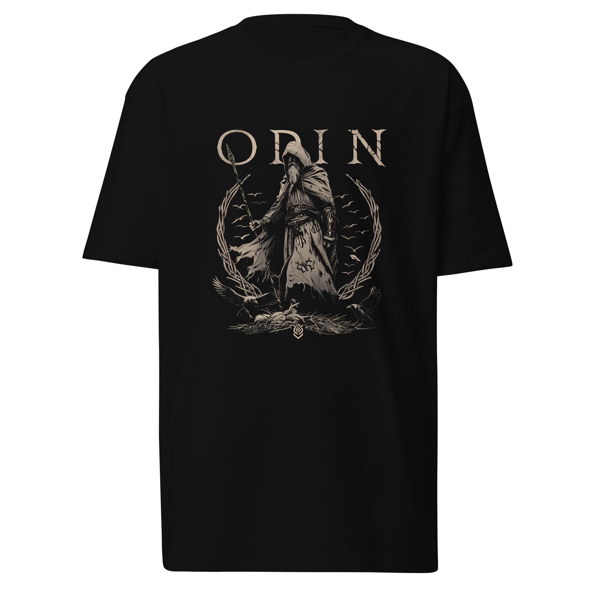 Wikingerkrähe T-Shirt – Keltisch Nordisch, Odin Thor, Herren Baumwolle, Gildan 5000 Heavy Weight
