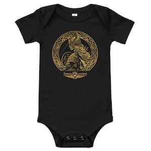 Bébé viking, Shieldmaiden scandinave, bébé Bodies - Manches courtes