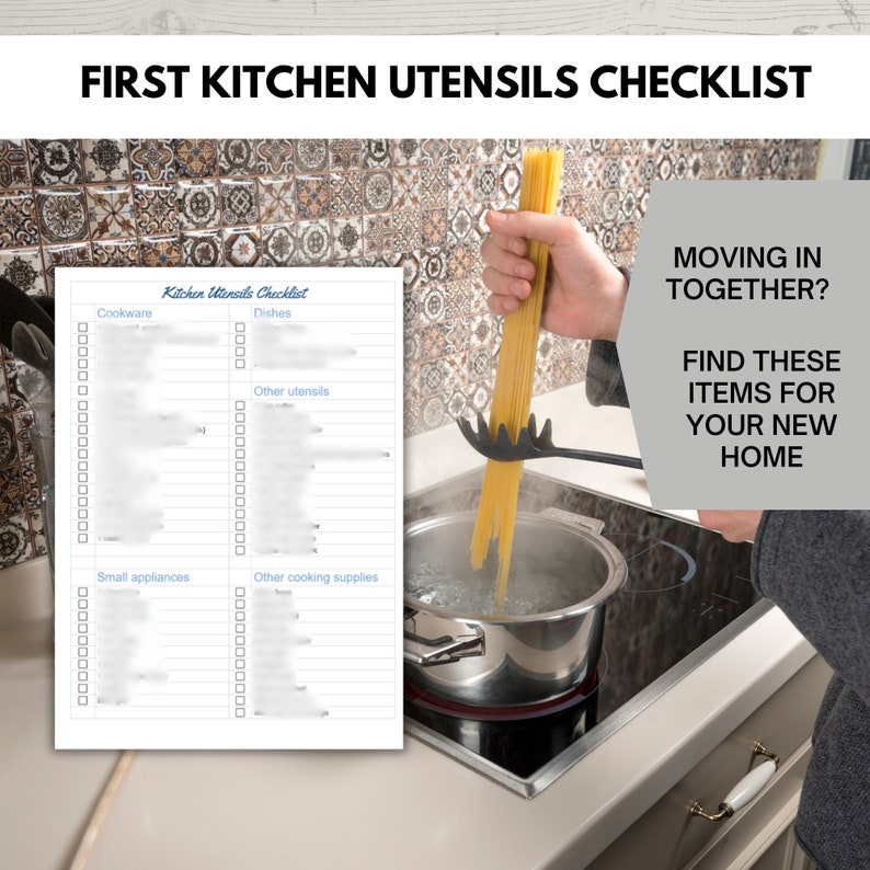 Cook Customized Checklist First Home Checklist, Packing Planner, New House to Do List, Printable ...