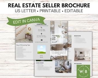 Real estate seller trifold brochure template, home seller staging tips checklist