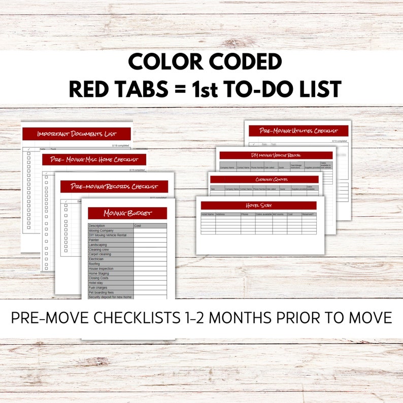 Moving Checklist Planner, Printable Google Sheets, Moving To-Do List image 4