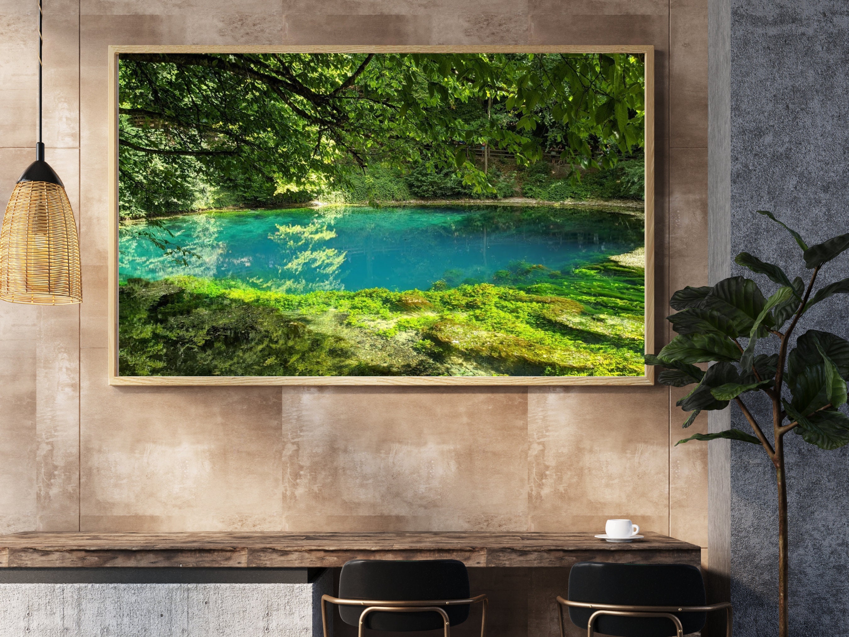 Turquoise Water Printable Wall Art Blue Lake Water Nature Etsy