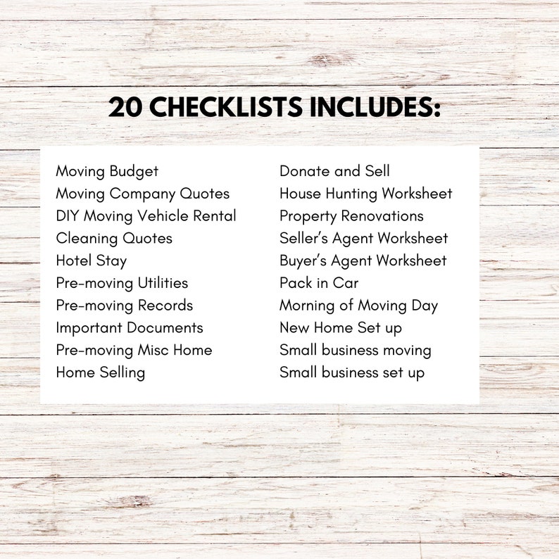 Moving Checklist Planner, Printable Google Sheets, Moving To-Do List image 7