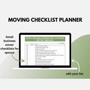 Moving Checklist Planner, Printable Google Sheets, Moving To-Do List image 8