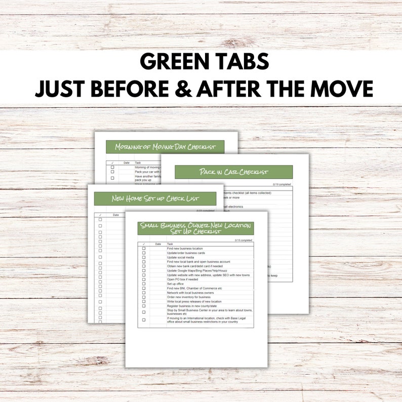 Moving Checklist Planner, Printable Google Sheets, Moving To-do List - Etsy