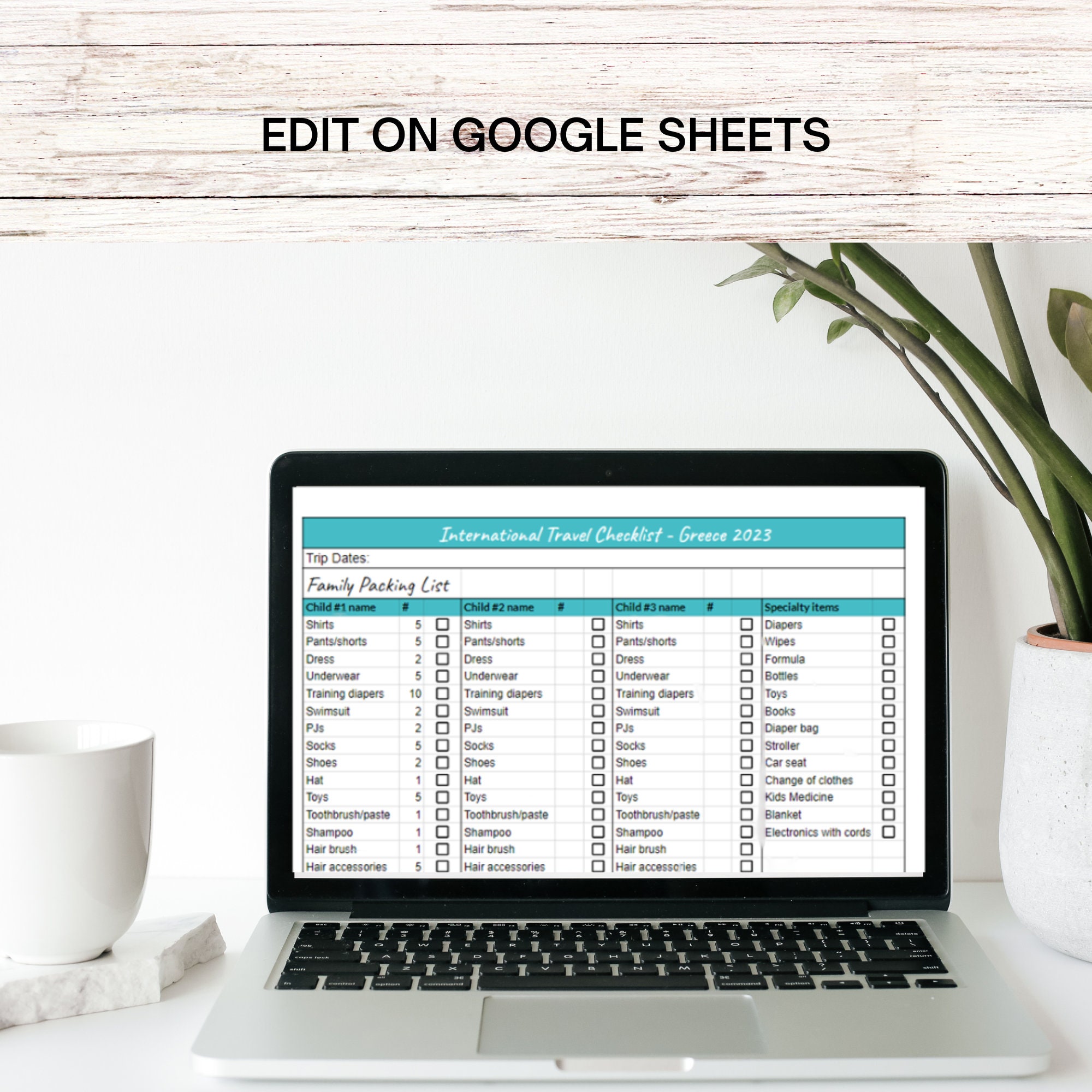 International Packing List Template, Google Sheets, Packing List - Etsy