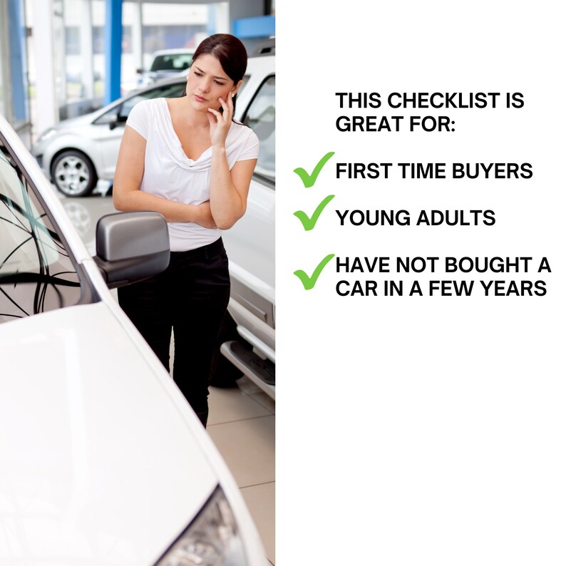 Buying a used car checklist, auto dealer, printable budget tracker and planner image 7