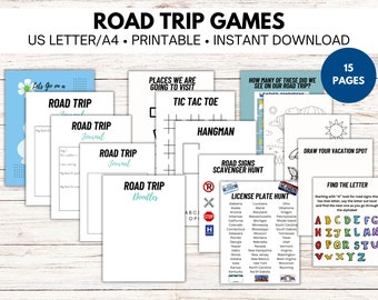 Kids Road Trip Games, Printable Games, Family Road Trip