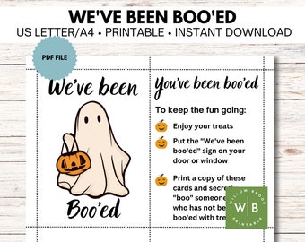 We've been Boo'ed printable, Neighborhood game, Office game, Halloween activity