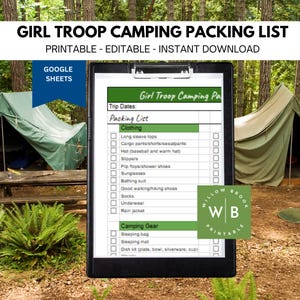 Mädchentruppe Camping Packliste, Google Sheets To-Do-Checkliste, Packliste